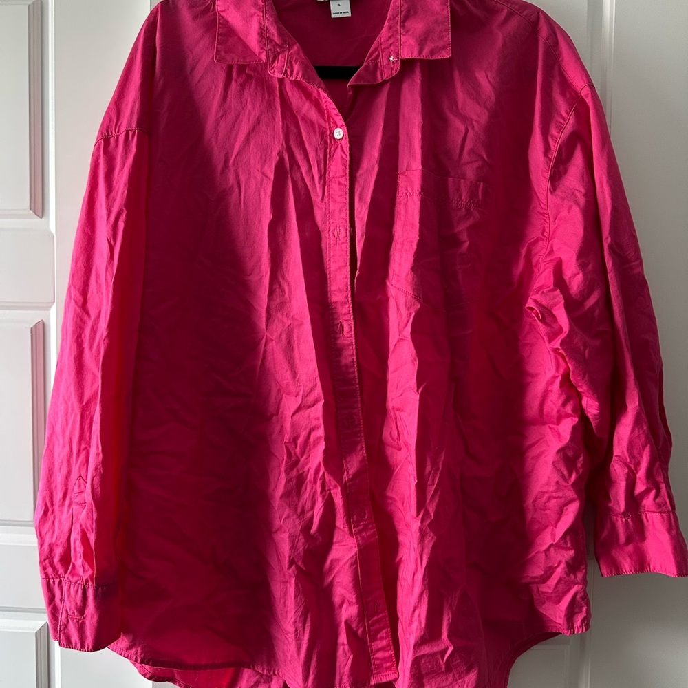 Old Navy Women's Pink Button Down Shirt